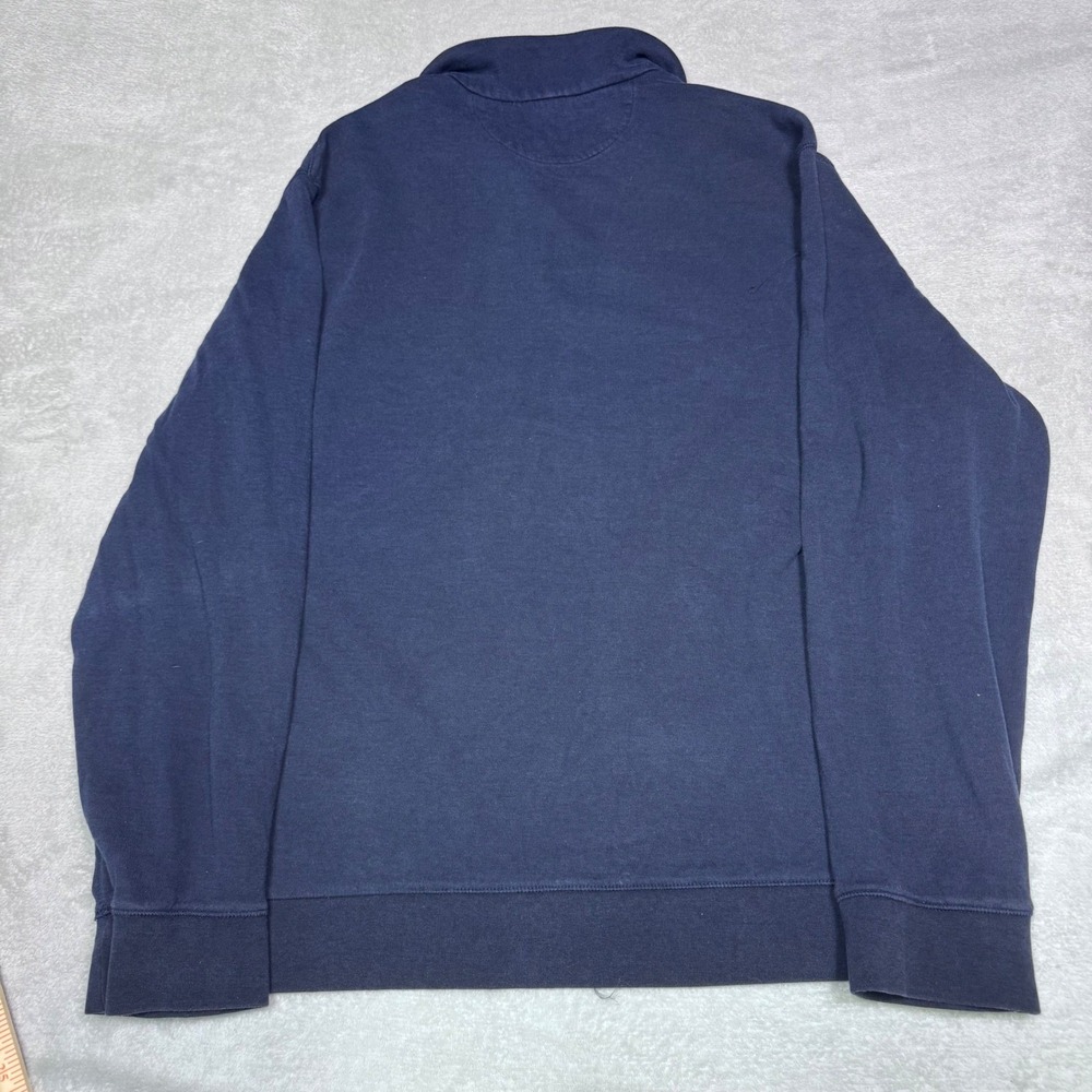 Polo Ralph Lauren Pullover Mens XL Navy Blue Quarter Zip Sweatshirt Cotton Blend - Picture 4 of 6